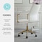 Martha Stewart Taytum Upholstered Office Chair in White/Polished Brass CH-142370-WH-GLD-MS - alternate 8